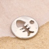 Picture of Zinc Based Alloy Charms Fish Bone Silver Tone Round 12mm Dia., 10 PCs