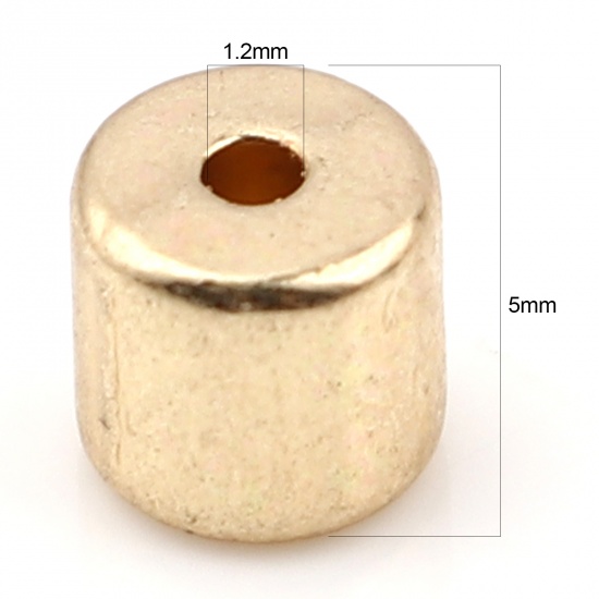 Picture of Zinc Based Alloy Enamel Spacer Beads Heishi Beads Disc Beads Cylinder Gold Plated About 5mm x 4mm, Hole: Approx 1.2mm, 20 PCs