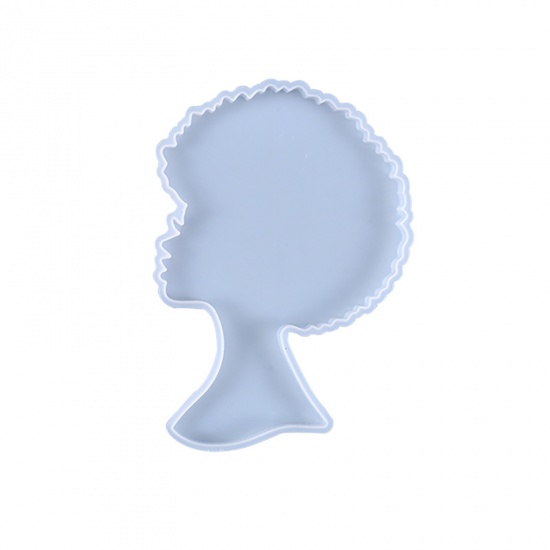 Изображение Силикон Модель для эпоксидной смолы Девушка Скульптура головы Белый 15.2см x 11.2см, 1 ШТ