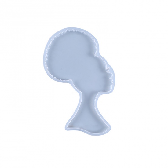 Изображение Силикон Модель для эпоксидной смолы Девушка Скульптура головы Белый 16.2см x 9.2см, 1 ШТ