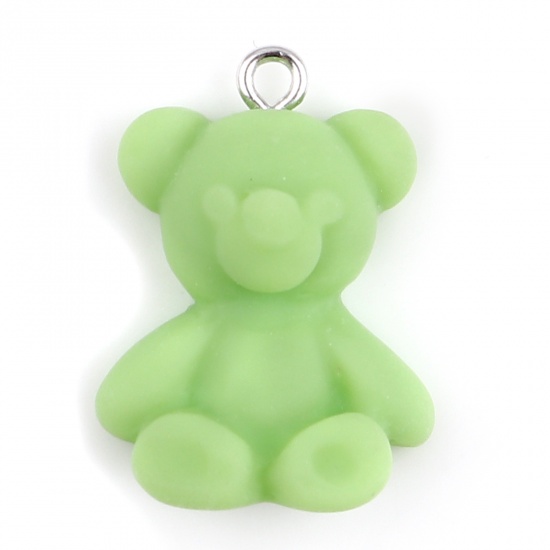Picture of Resin Charms Bear Animal At Random Color Frosted 27mm x 19mm, 1 Packet ( 10 PCs/Packet)