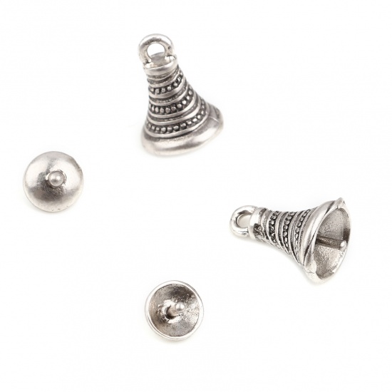 Picture of Zinc Based Alloy Beads Caps Cone Antique Silver Color Round (Fit Beads Size: 16mm Dia.) 7mm Dia, 15mm x 10mm, 10 Sets ( 2 PCs/Set)