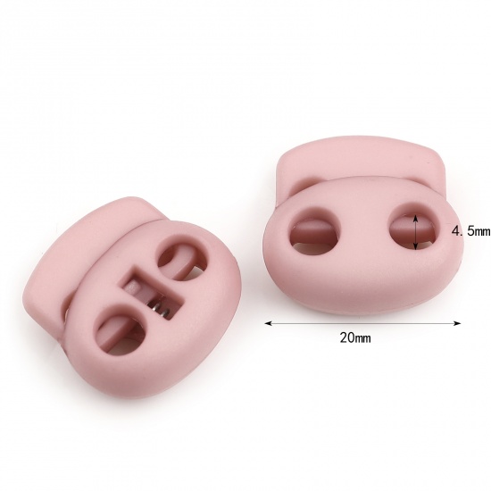 Immagine di Plastica Tappo di Corda Serratura Ovale Rosa scuro 20mm x 20mm , 10 Pz