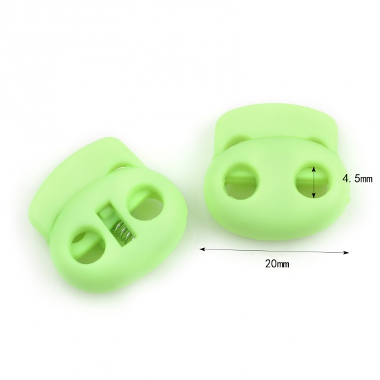 Immagine di Plastica Tappo di Corda Serratura Ovale Verde Chiaro 20mm x 20mm , 10 Pz