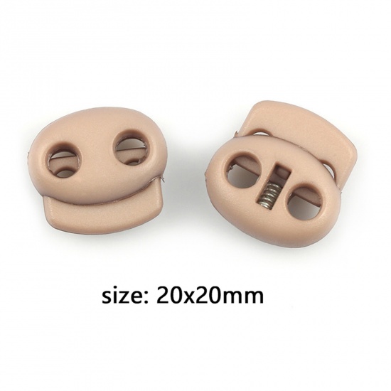ABS コードロック 楕円形 コーヒー色 20mm x 20mm、 10 個 の画像