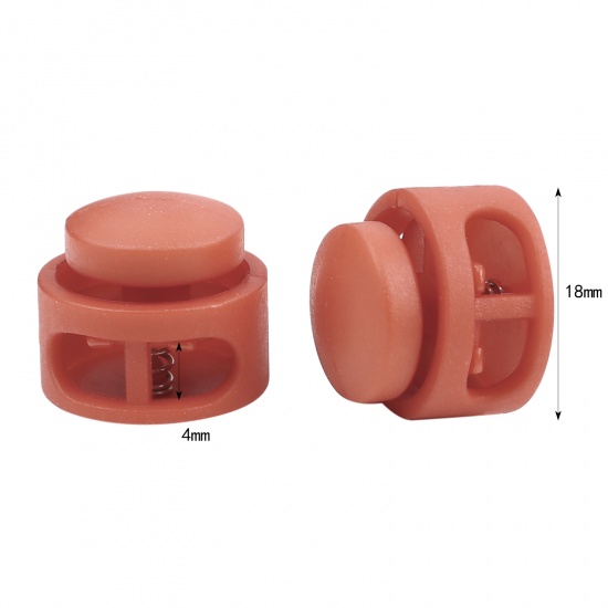 Picture of Plastic Cord Lock Stopper Round Orange 18mm Dia., 10 PCs