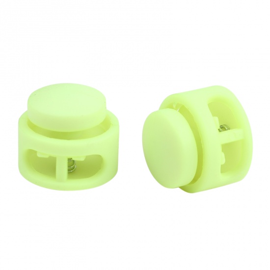 Picture of Plastic Cord Lock Stopper Round Neon Green 18mm Dia., 10 PCs