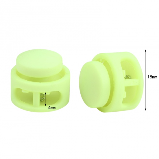 Picture of Plastic Cord Lock Stopper Round Neon Green 18mm Dia., 10 PCs