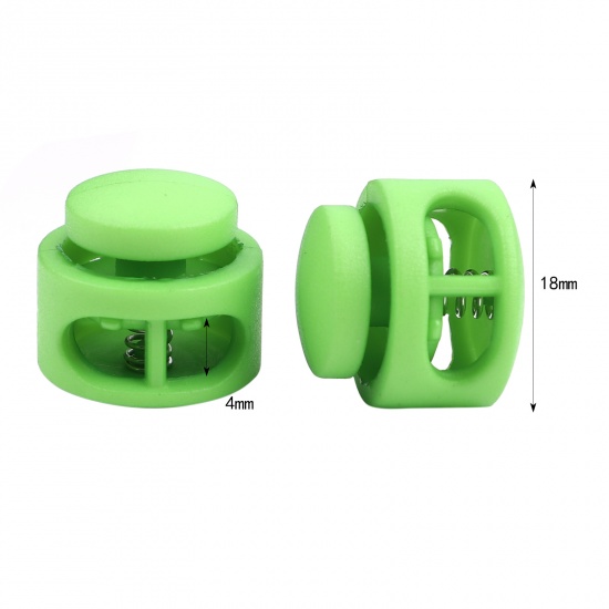 Picture of Plastic Cord Lock Stopper Round Green 18mm Dia., 10 PCs