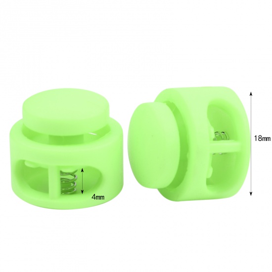 Picture of Plastic Cord Lock Stopper Round Light Green 18mm Dia., 10 PCs
