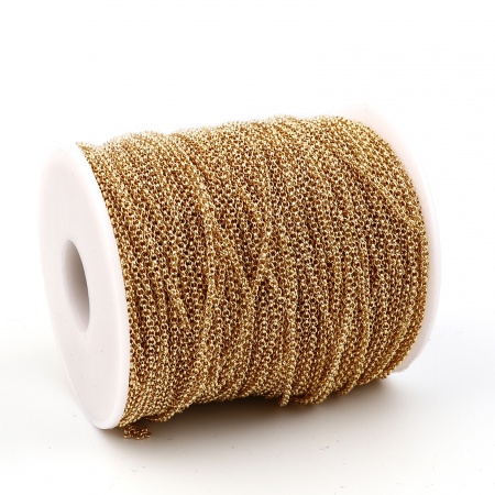 Brass Link Cable Chain Findings Real Gold Plated 2x2mm, 1 M