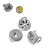 Picture of Snap Button Jewelry Slide Beads Round Silver Tone Fit 18mm/20mm Snap Buttons 19mm( 6/8") Dia, Hole Size: 6mm( 2/8"), 2 PCs