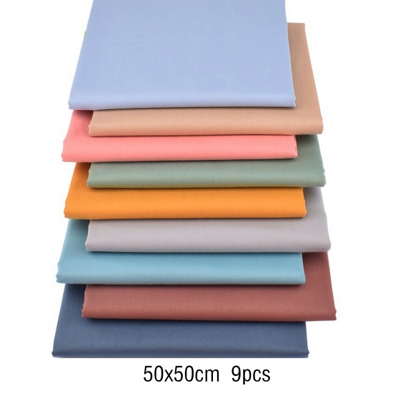Immagine di Puro Cotone Tessuto Colore Misto 50cm x 50cm , 1 Serie ( 9 Pz/Serie)