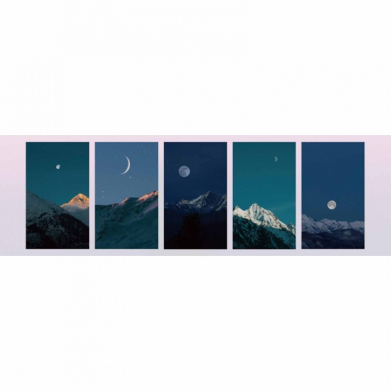 Immagine di Dark Blue - Sky Landscape DIY Scrapbook Material Paper Vertical Type Memo Notepads 5.5x9.3cm, 1 Piece