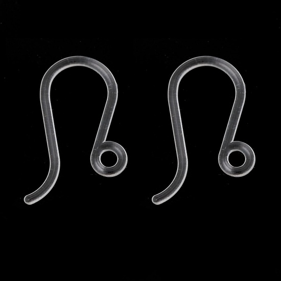 Bild von ABS Plastik Ohrring Ohrhaken Ohrringe Antiksilber Mit Öse 17mm x 8mm, Drahtstärke: (21 gauge), 20 Stück
