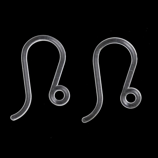 Bild von ABS Plastik Ohrring Ohrhaken Ohrringe Antiksilber Mit Öse 17mm x 8mm, Drahtstärke: (21 gauge), 20 Stück