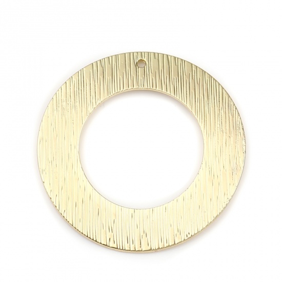 Bild von Zinklegierung Anhänger Ring Vergoldet 40mm D., 5 Stück