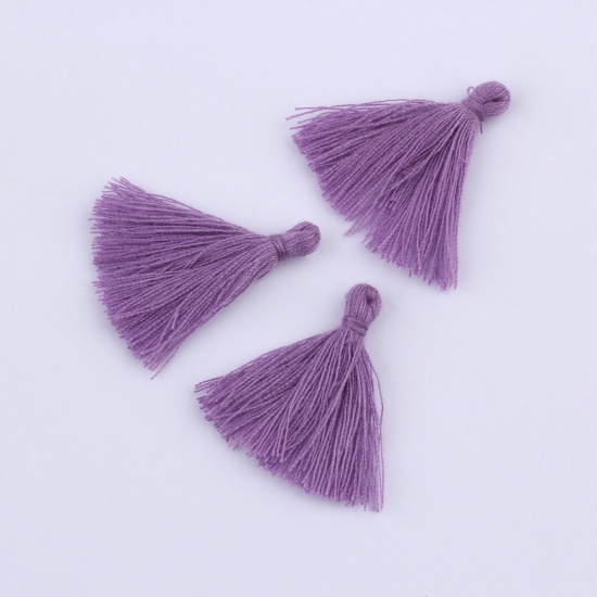 Immagine di Cotone Nappine Ciondoli Nappine Colore Viola 30mm, 50 Pz