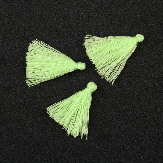 Immagine di Cotone Nappine Ciondoli Nappine Verde Chiaro 30mm, 50 Pz