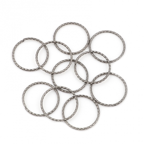 Picture of 1.1mm Stainless Steel Open Jump Rings Findings Braided Silver Tone 19mm Dia., 20 PCs