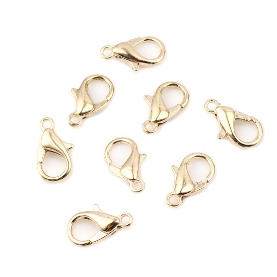 Picture of Zinc Based Alloy Lobster Clasp Findings KC Gold Plated 12mm x 7mm, 20 PCs