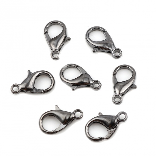Picture of Zinc Based Alloy Lobster Clasp Findings Gunmetal 14mm x 8mm, 20 PCs