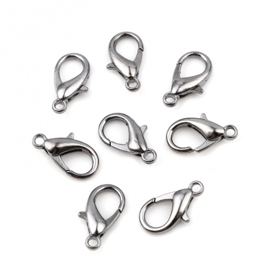 Picture of Zinc Based Alloy Lobster Clasp Findings Gunmetal 16mm x 8mm, 20 PCs
