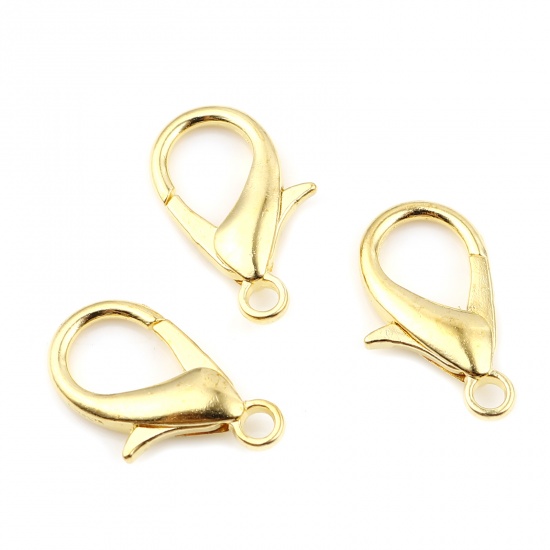 Picture of Zinc Based Alloy Lobster Clasp Findings Gold Plated 21mm x 11mm, 20 PCs