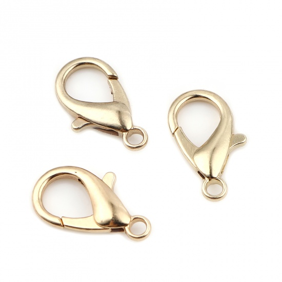 Picture of Zinc Based Alloy Lobster Clasp Findings KC Gold Plated 23mm x 12mm, 20 PCs
