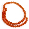 Bild von 1 Strang (ca. 64 Stück/Strang) (Klasse B) Achat ( Natur/Gefärbt ) Perlen für die Herstellung von DIY-Charme-Schmuck Rund Orangerot ca. 6mm D., Loch:ca. 1.2mm, 38.2cm lang