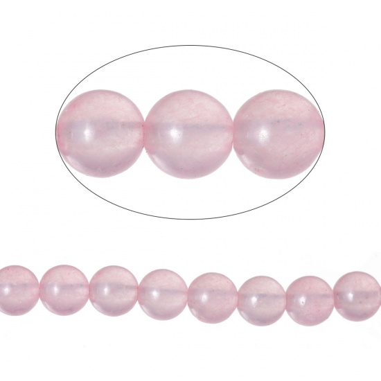 Bild von (Klasse B) Achat (Natur&gefärbt) lose Perlen Rund Rosa ca. 6mm D., Loch: 1.2mm, 38.4cm lang/Strang, 1 Strang (ca. 62 Stücke/Strang)