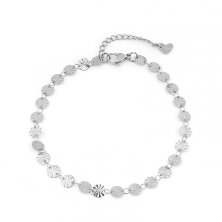 Bild von Großhandel Rund 304 Edelstahl Fußketten, Silberfarbe Frauen Stilvoll Minimalistisch Geschenk Schmuckbedarf, 23cm lang, 1 Strang