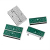 Picture of Zinc Based Alloy Magnetic Clasps Rectangle Silver Tone Dot Carved Green Enamel 32mm(1 2/8") x 22mm( 7/8"), 2 Sets