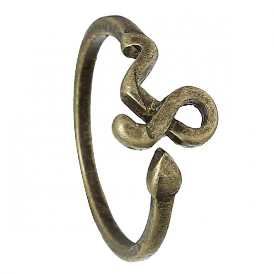 Image de Bagues de Nouvelle Tendance Ajustable en Alliage de Zinc Forme Symbole"Infini" Bronze Antique, Réglable Taille de Bague: 15.1mm, 1 Pièce