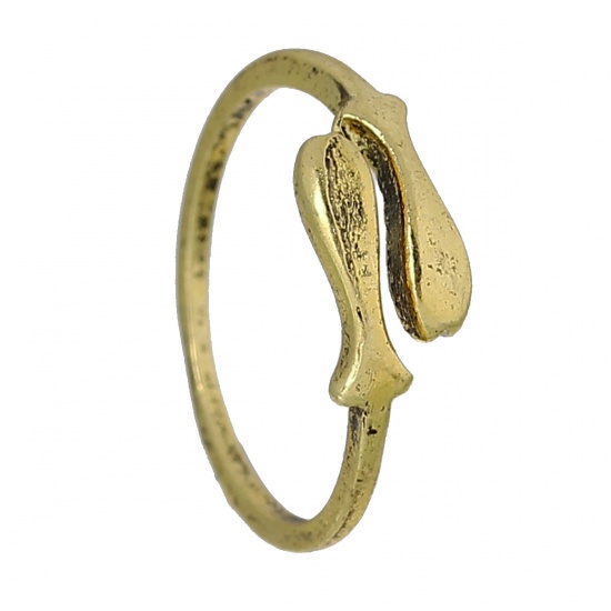 Picture of Adjustable Rings Fish Pisces Gold Tone Antique Gold 16.3mm( 5/8") US 5.75, 1 Piece