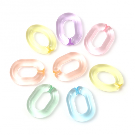 Picture of Acrylic Connectors Oval At Random Color Open 24mm x 18mm, 20 PCs