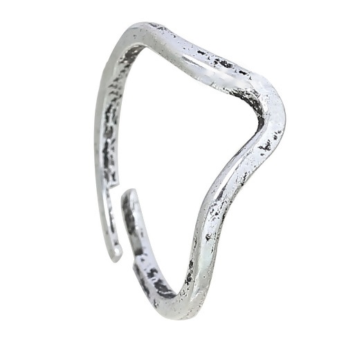Picture of Open Adjustable Rings Antique Silver Color Wave 16.3mm(US size 5.75), 1 Piece