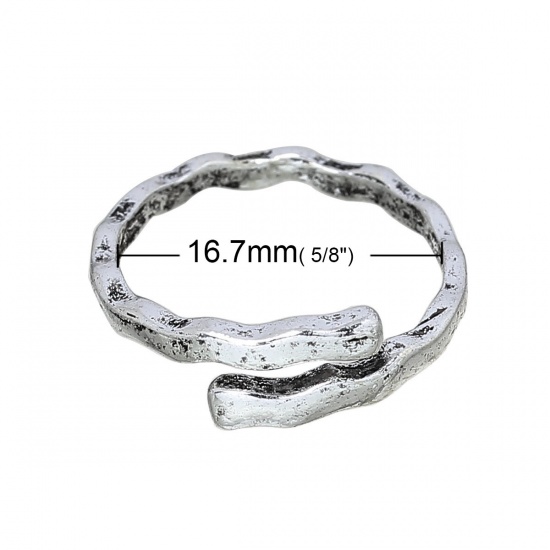 Picture of Adjustable Rings Antique Silver Color Aquarius 16.7mm( 5/8") US 6.25, 1 Piece