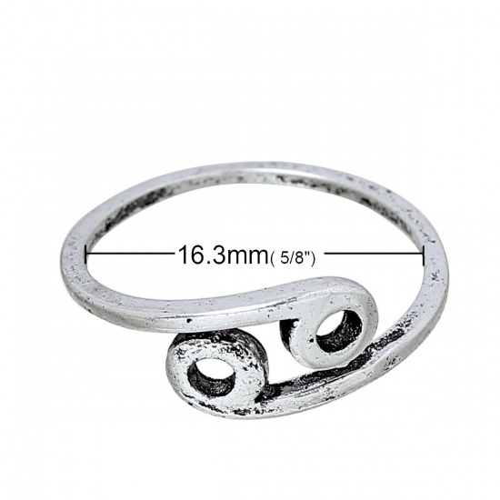 Picture of Adjustable Rings Antique Silver Cancer 16.3mm( 5/8") US 5.75, 1 Piece