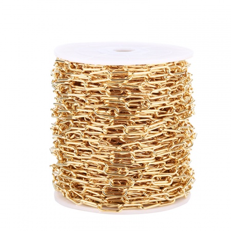 Picture of 1 M Vacuum Plating Stainless Steel Link Cable Chain For Handmade DIY Jewelry Making Findings Oval Multicolor