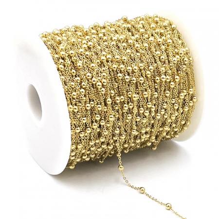 Picture of 1 M Vacuum Plating Stainless Steel Ball Chain For Handmade DIY Jewelry Making Findings Multicolor