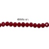 Image de Perles en Verre Forme Rond Rouge à facettes Diamètre: 4mm, Tailles de Trous: 0.6mm, 1 Enfilade