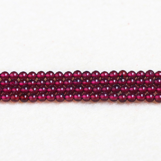 Picture of Garnet ( Natural ) Beads Round Wine Red About 2mm Dia., 37cm(14 5/8") - 36cm(14 1/8") long, 1 Strand (Approx 180 PCs/Strand)