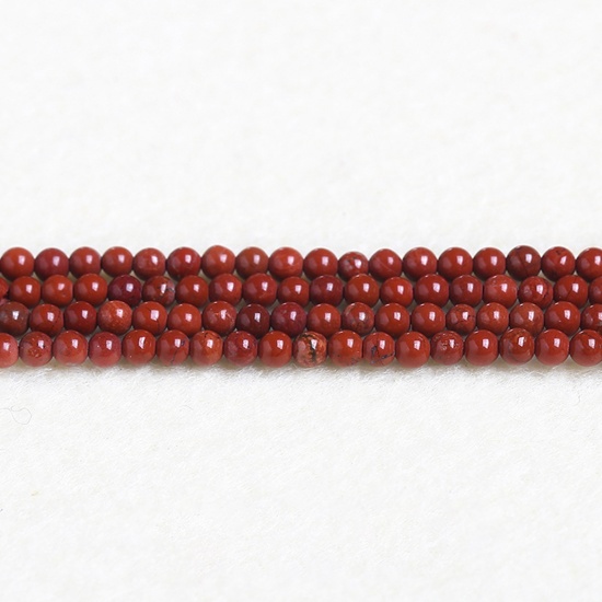 Picture of Stone ( Natural ) Beads Round Dark Red About 2mm Dia., 37cm(14 5/8") - 36cm(14 1/8") long, 1 Strand (Approx 180 PCs/Strand)