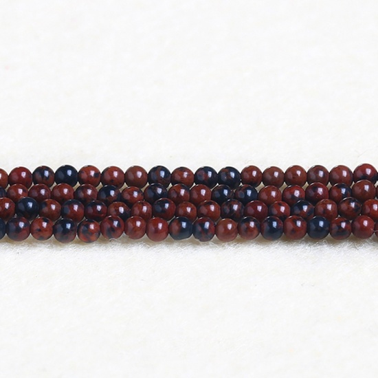 Picture of Stone ( Natural ) Beads Round Brown Red About 2mm Dia., 37cm(14 5/8") - 36cm(14 1/8") long, 1 Strand (Approx 180 PCs/Strand)