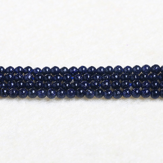 Picture of Blue Sand Stone ( Synthetic ) Beads Round Dark Blue About 2mm Dia., 37cm(14 5/8") - 36cm(14 1/8") long, 1 Strand (Approx 180 PCs/Strand)
