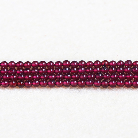 Picture of Garnet ( Natural ) Beads Round Wine Red About 3mm Dia., 37cm(14 5/8") - 36cm(14 1/8") long, 1 Strand (Approx 115 PCs/Strand)