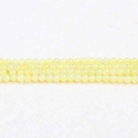 Picture of Chalcedony ( Natural ) Beads Round Lemon Yellow About 3mm Dia., 37cm(14 5/8") - 36cm(14 1/8") long, 1 Strand (Approx 115 PCs/Strand)