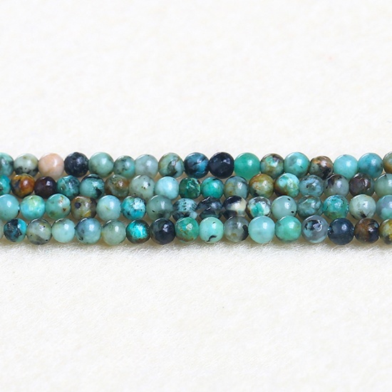 Picture of Turquoise ( Natural ) Beads Round Green About 3mm Dia., 37cm(14 5/8") - 36cm(14 1/8") long, 1 Strand (Approx 115 PCs/Strand)