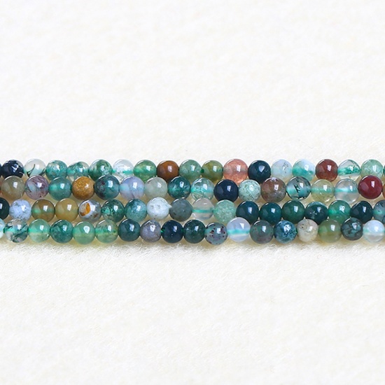 Picture of India Agate ( Natural ) Beads Round Multicolor About 3mm Dia., 37cm(14 5/8") - 36cm(14 1/8") long, 1 Strand (Approx 115 PCs/Strand)